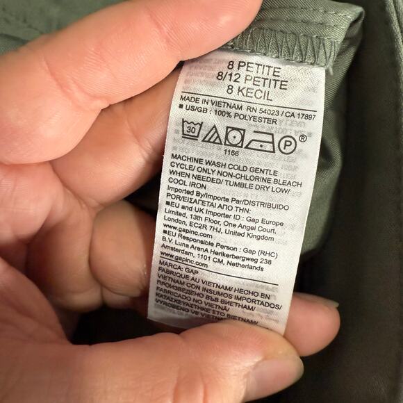 Gap Women’s Easy Crepe Trousers, Vintage Palm Green, 8 Petite 875732 - Picture 6 of 6